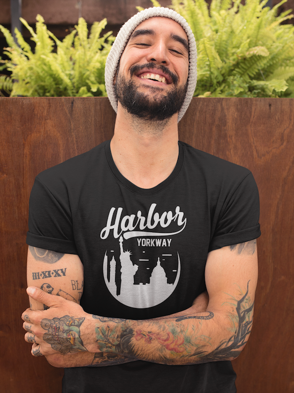 template-of-a-man-with-a-beanie-wearing-a-t-shirt-while-on-a-terrace-a17026
